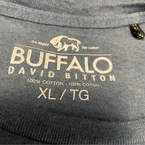 Buffalo David Bitton Heather Blue Crew Neck Tee Men’s XL - Picture 8 of 9